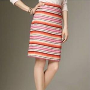 Talbots linen striped pencil skirt